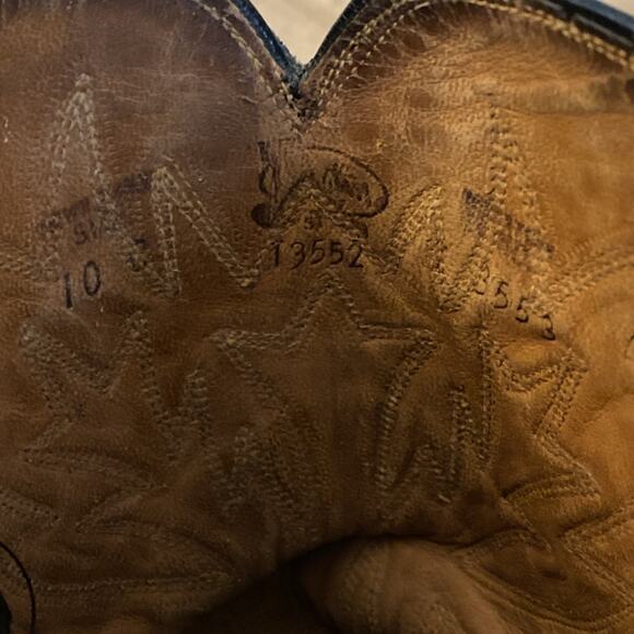 Vintage 1970s Justin Exotic Leather Men\'s Western Boots Size 10 C #T3552
